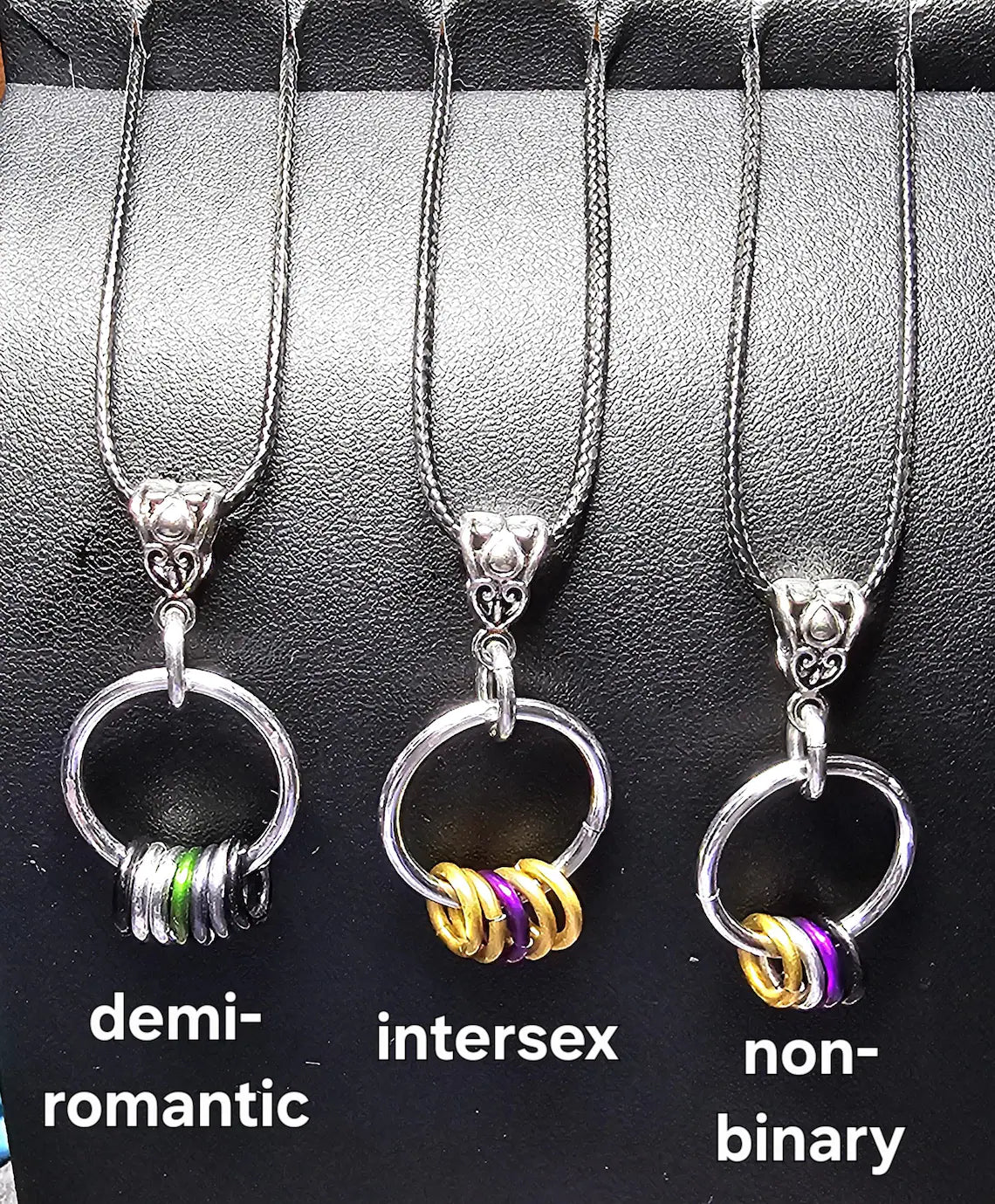 Customizable LGBTQIA Flag Minimalist Necklace Lightweight Aluminum Chainmail in your choice of PRIDE Flag