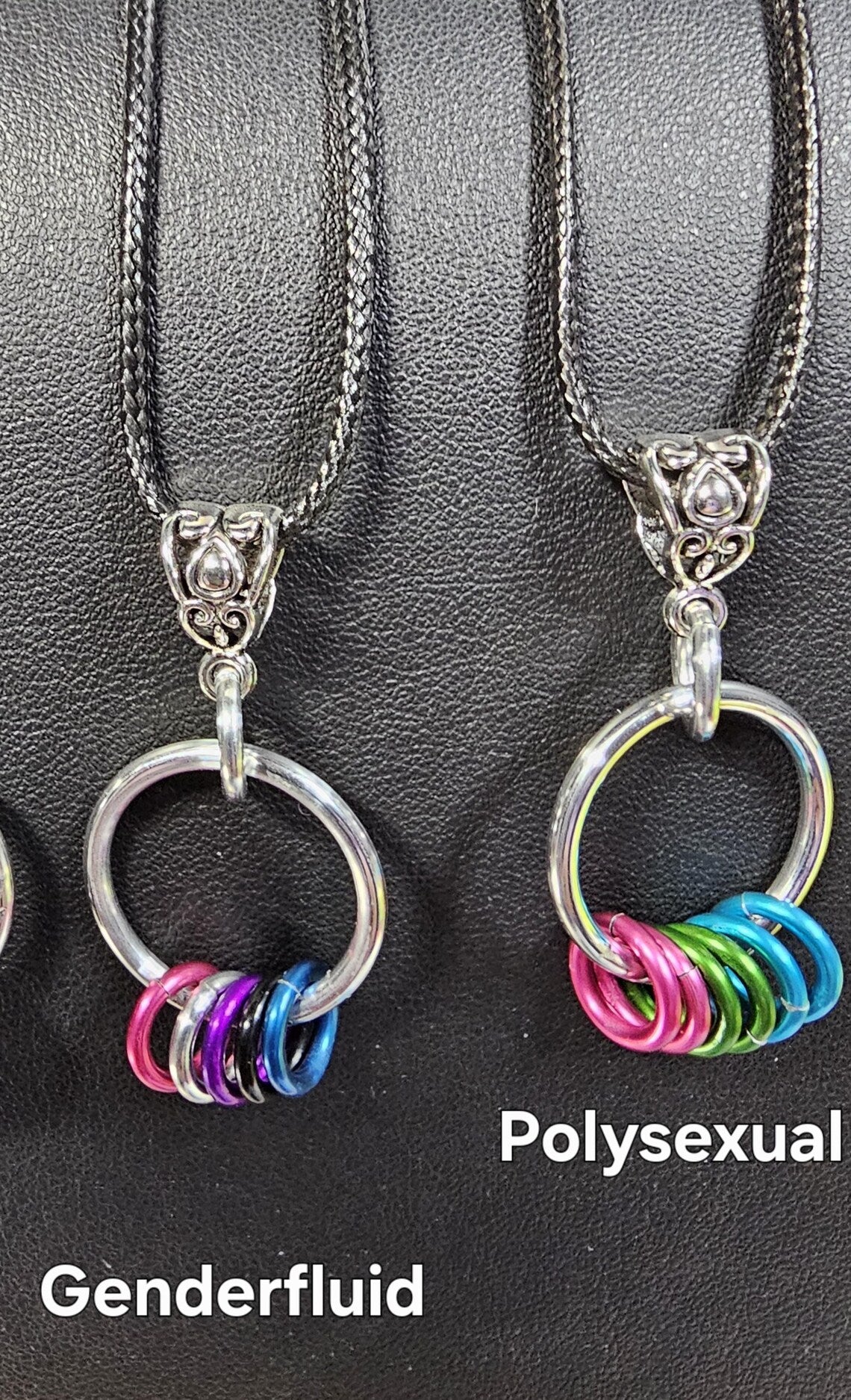 Customizable LGBTQIA Flag Minimalist Necklace Lightweight Aluminum Chainmail in your choice of PRIDE Flag