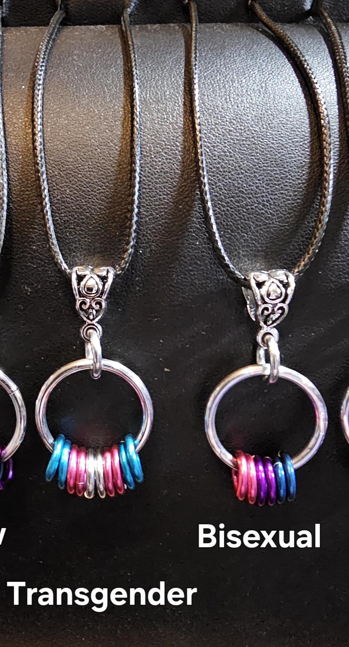 Customizable LGBTQIA Flag Minimalist Necklace Lightweight Aluminum Chainmail in your choice of PRIDE Flag