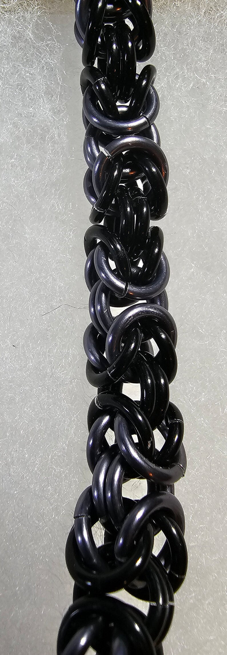 Black and Gray Anodized Aluminum Byzantine Chainmail Bracelet