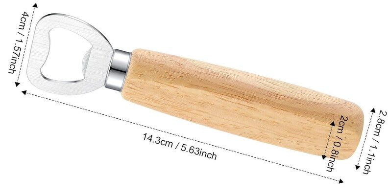 Laser Engraved Wooden and Stainless Steel Bottle Opener Gift Idea Birthday, Stocking Stuffer, Yankee Swap Gift