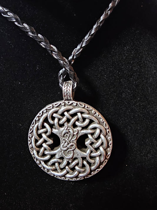 Celtic Knot Tree of Life Double Sided Pendant Necklace