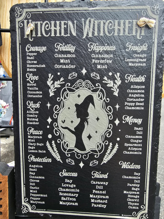 Kitchen Witchery Witch's Kitchen Laser Engraved Slate Sign