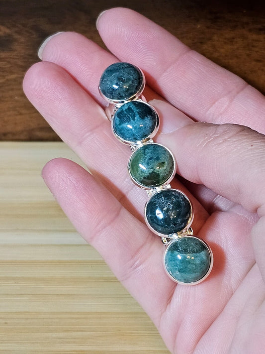 Indian Agate French Barrette - Elegant Silver Hair Clip Accessory for Weddings, Bridesmaid, Hair Jewelry, Crystal Mother's Day Gift