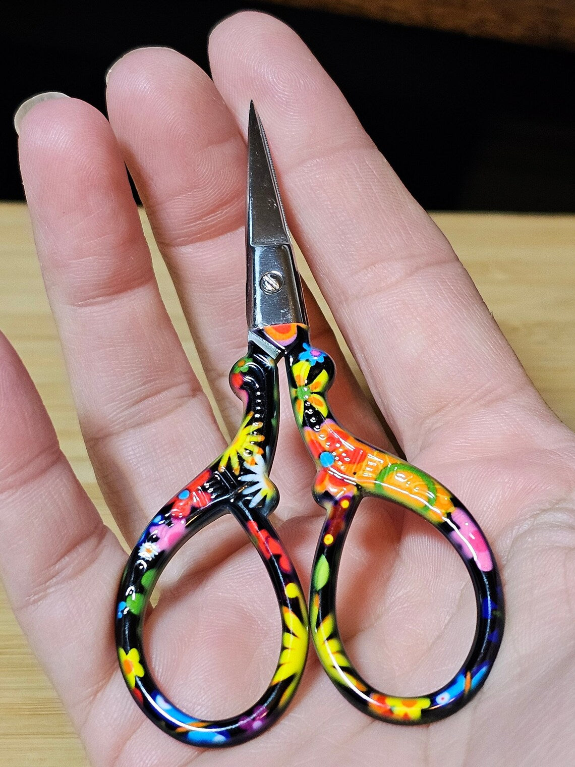 Colorful Embroidery Nail Scissors for Cross Stitch, Needlepoint, Knitting, Crocheting Sharp Fine Point Blades for Sewing TSA Safe 3.6"