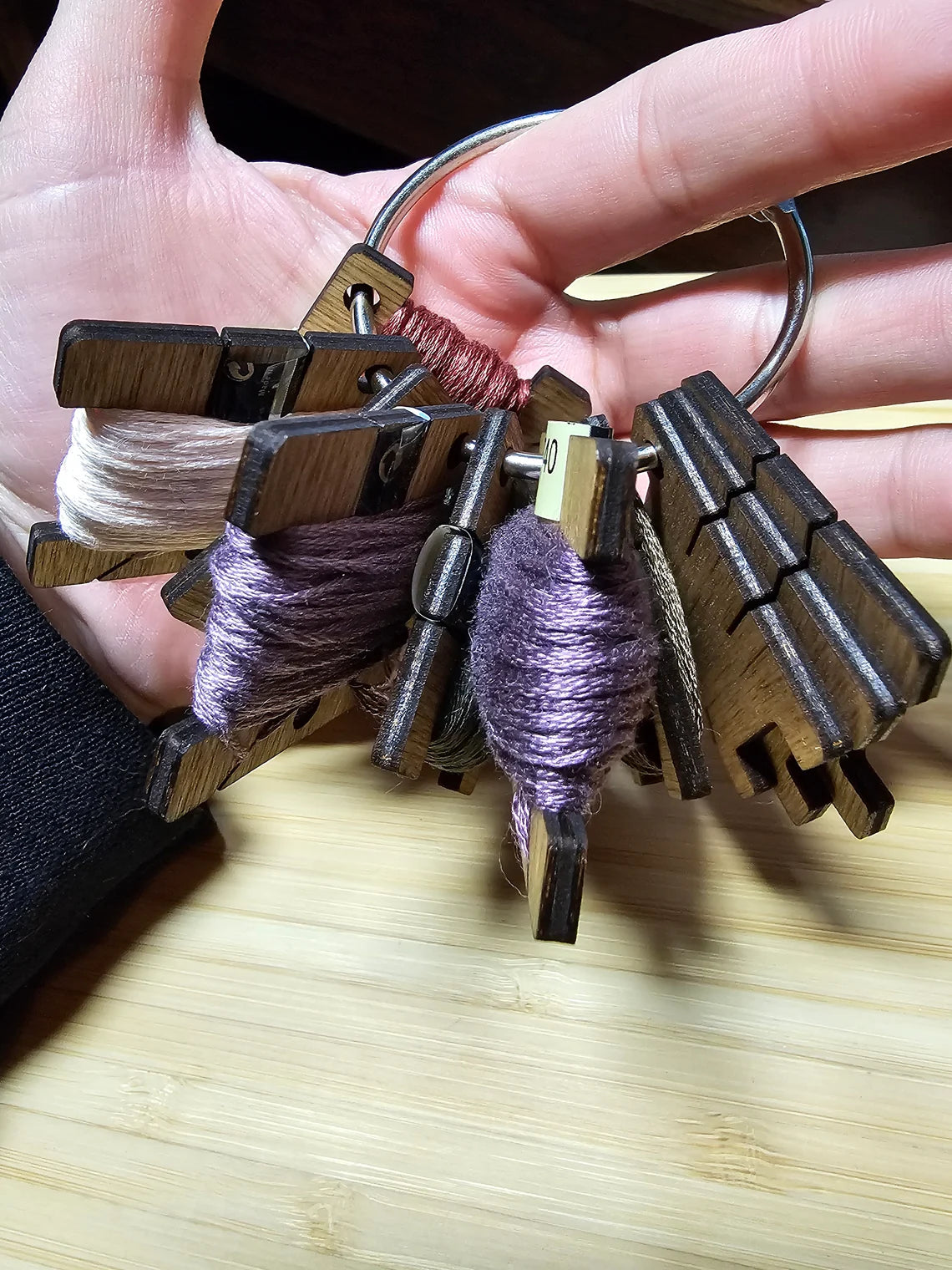 Set of 50 Wooden 3MM Embroidery Floss Bobbins For Cross Stitch, Embroidery, Needlepoint