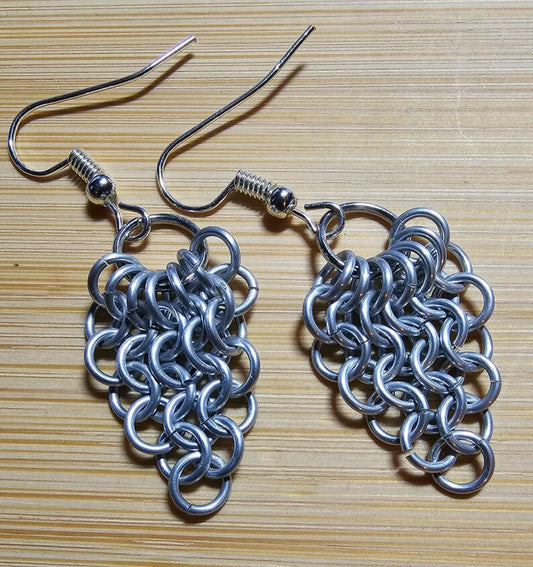 Custom Color Anodized Aluminum Fan Chainmail Earrings European 4 in1 Fantasy SCA Lightweight Earrings