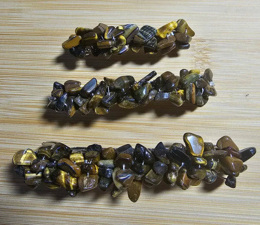 Tigers Eye Barrette Wire Wrapped Crystal Chip Gemstone Hair Clip  Multiple Sizes ~ 60MM ~ 80MM ~ 100MM ~ Boho ~ Wedding ~ Hair Jewelry