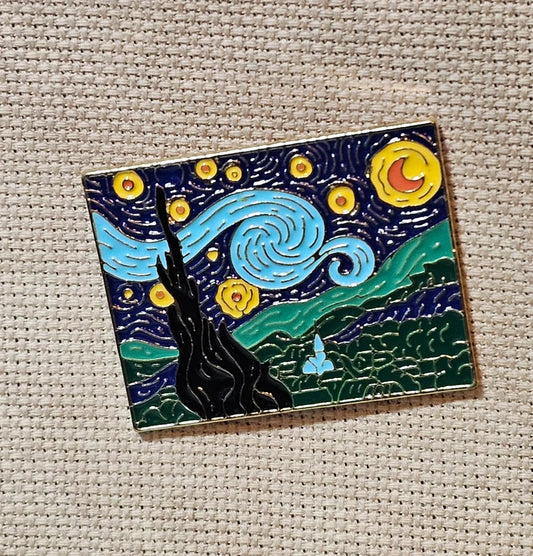 Starry Night Magnetic Needle Minder for Embroidery Cross Stitch Needlepoint Van Gogh Painting