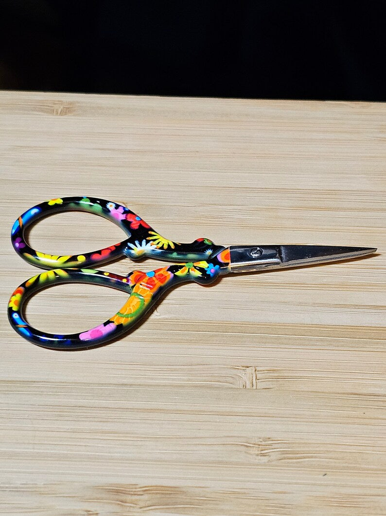 Colorful Embroidery Nail Scissors for Cross Stitch, Needlepoint, Knitting, Crocheting Sharp Fine Point Blades for Sewing TSA Safe 3.6"