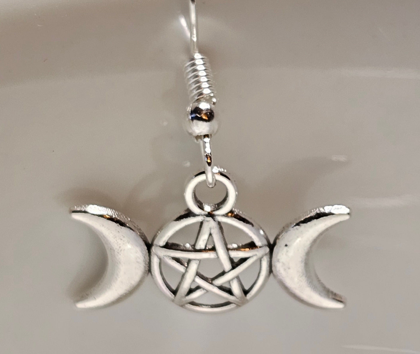 Triple Moon Pentacle Earrings