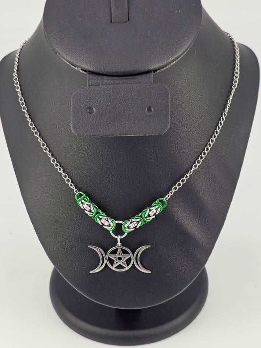 Byzantine and triple moon necklace